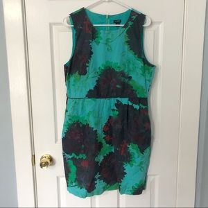 J.Crew Size 14 Blue Green Purple Floral Dress